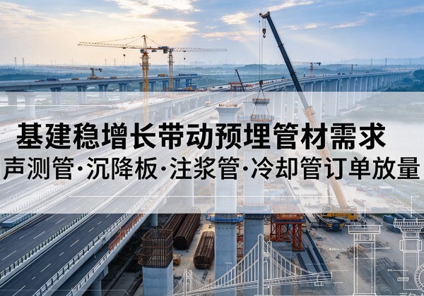 新星基建稳增长带动预埋监测管材需求，声测管、沉降板、注浆管订单持续放量